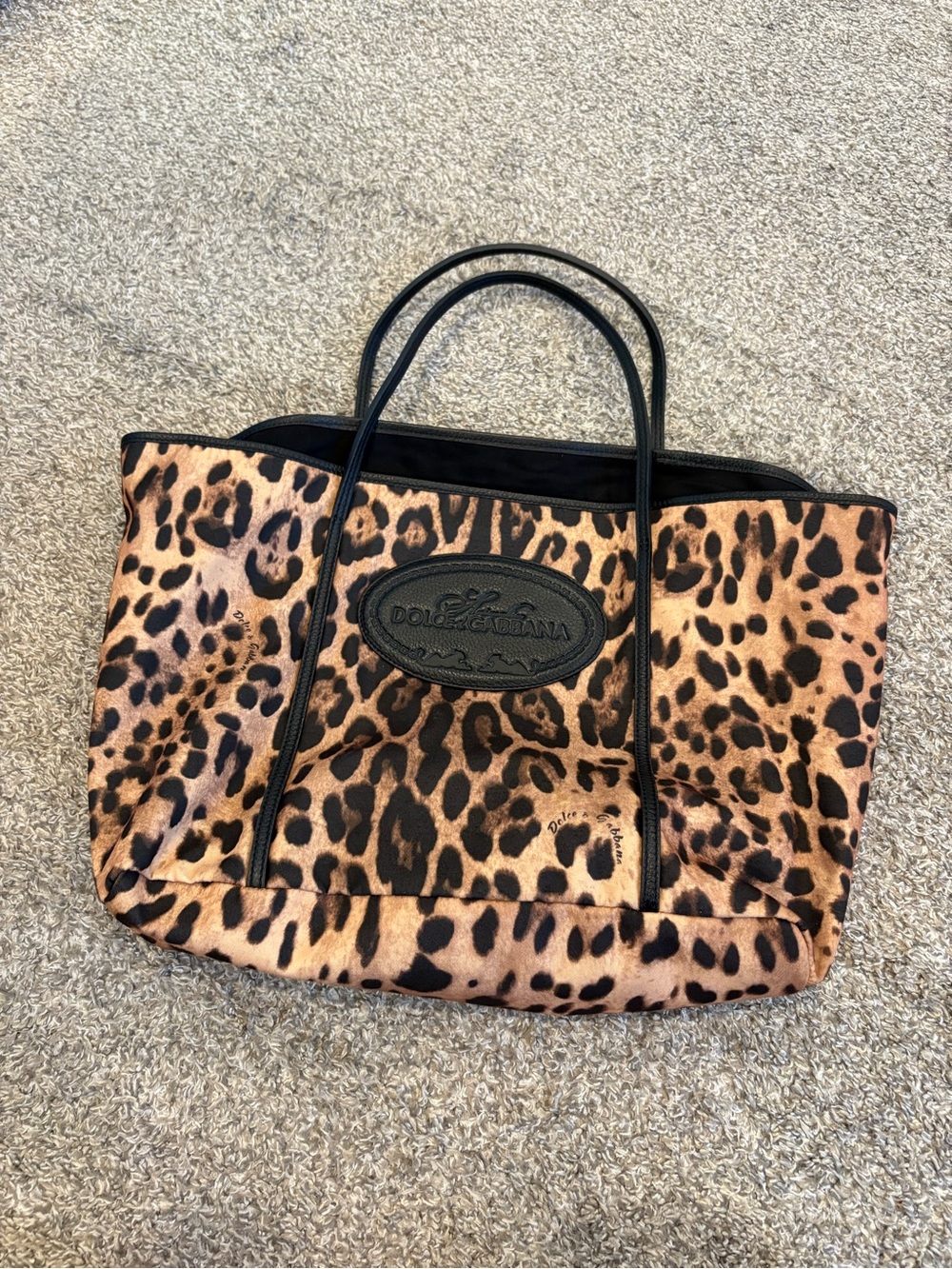 Dolce and Gabbana Leopard Print Fabric Animalier Tote